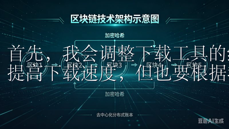首先，我会调整下载工具的线程数，通常来说，增加线程数可以提高下载速度，但也要根据我的网络带宽来合理设置。